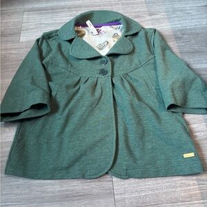 Vintage Gentle Fawn Forest Green Kids Cape